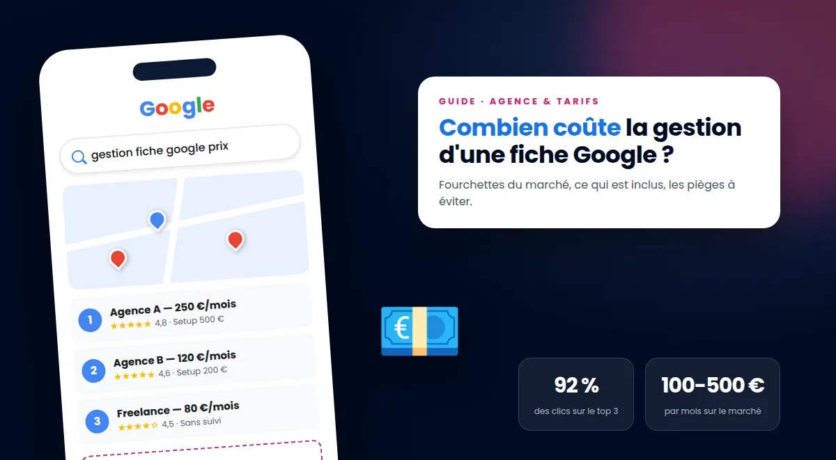 Prix d'une gestion de fiche Google : combien ça coûte ?