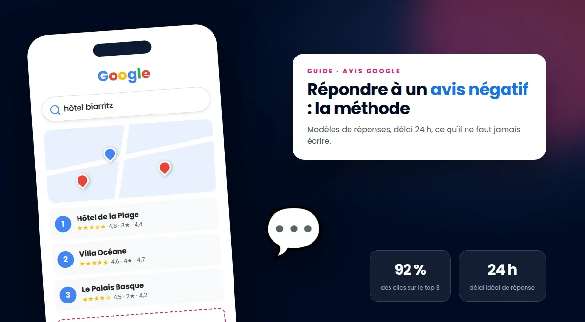 Répondre à un avis négatif Google : méthode et modèles